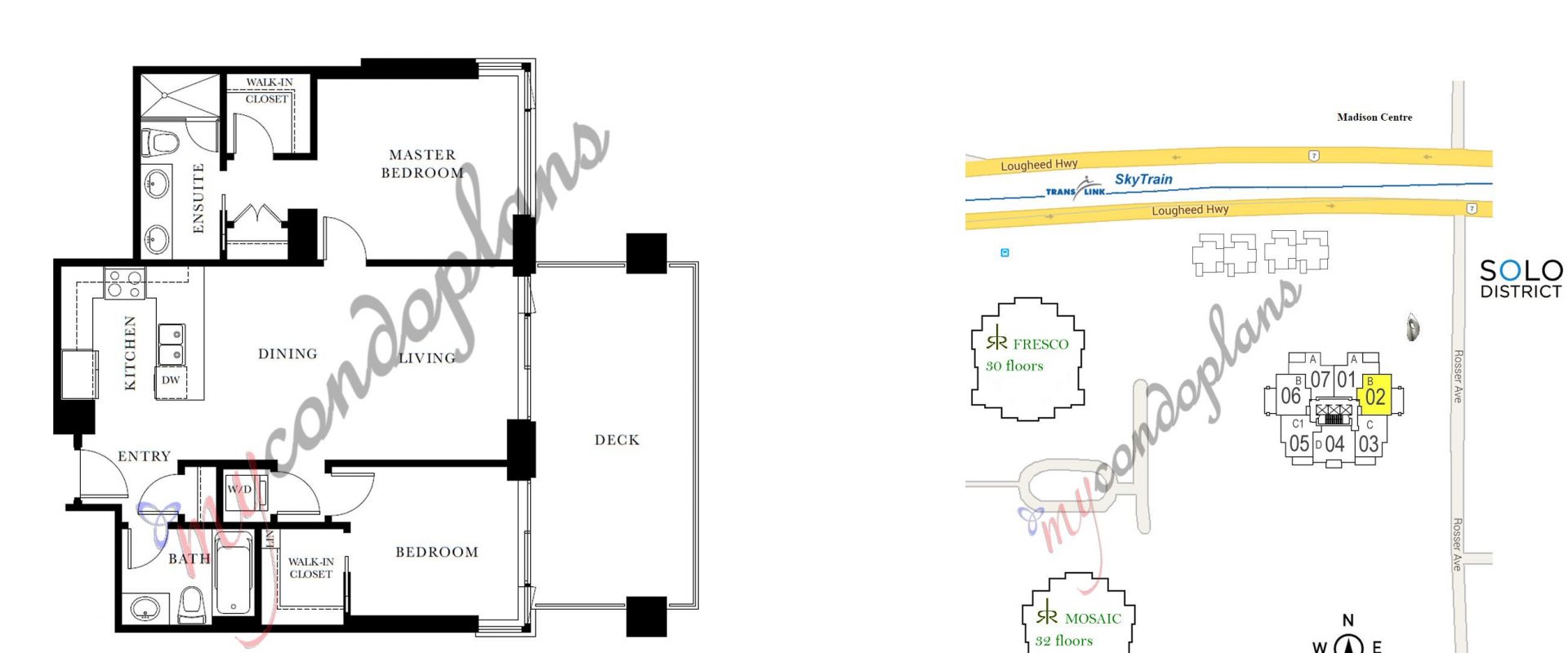 Burnaby Brentwood Large East Facing 2br Unit with Mountain Views